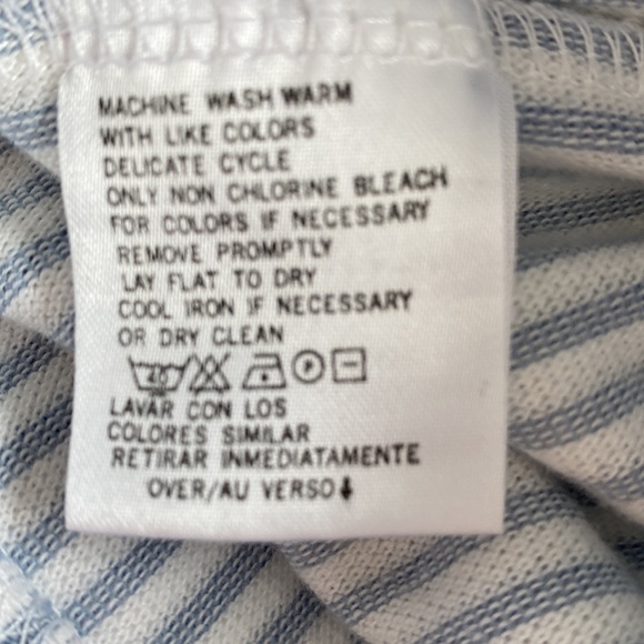 Liz Claiborne blue & white striped  button front light jacket w side pockets. LP - Picture 14 of 14